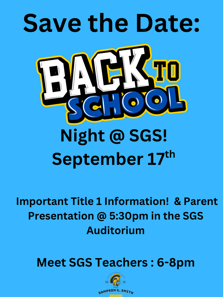 Save the Date: Back to School Night SEPT 17