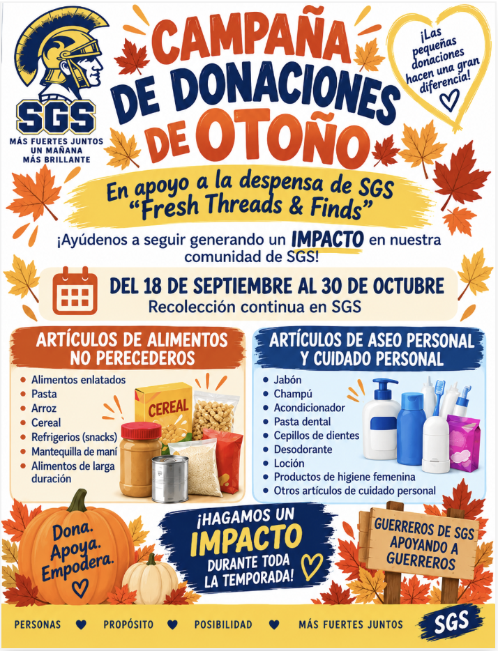 SGS Food Pantry – Please Support! (Spanish)