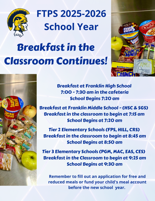 Breakfast in the Classroom Will Be Back in September!