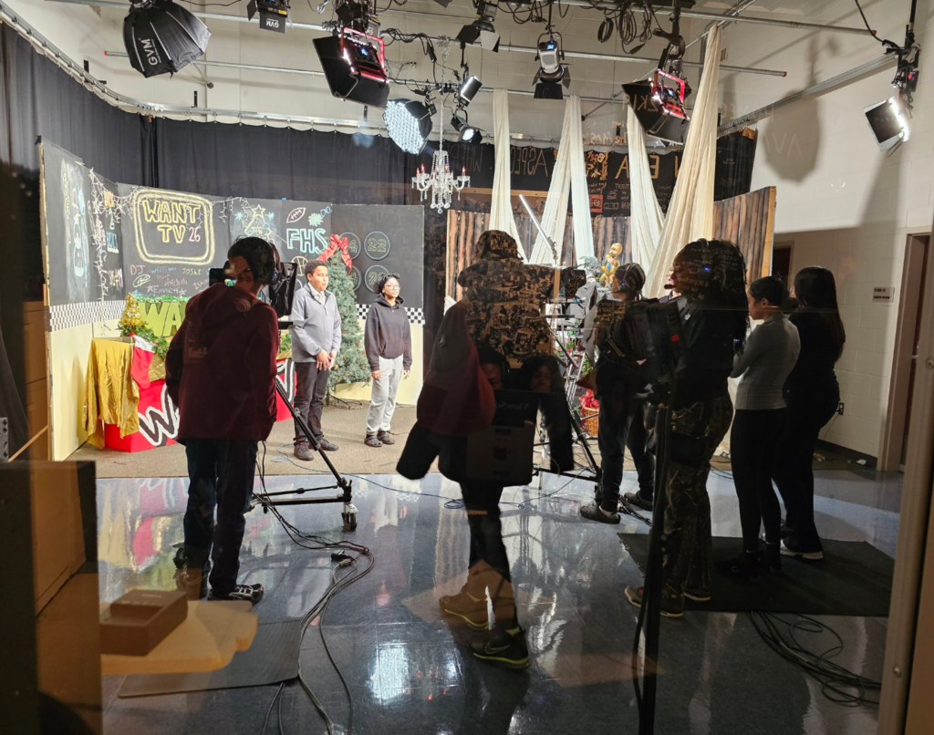 8th Grade Intro to TV students take over the FHS WANT-TV studio today! Such great work by our very talented #CTE students!