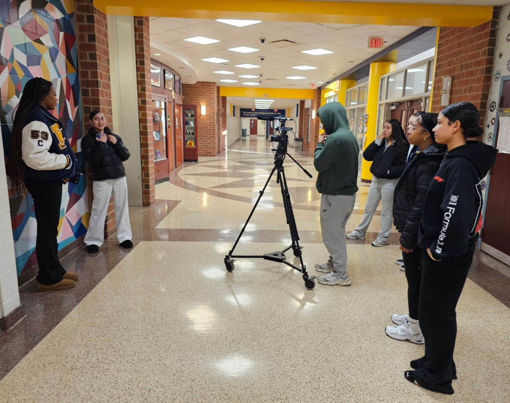 8th Grade Intro to TV students take over the FHS WANT-TV studio today! Such great work by our very talented #CTE students!