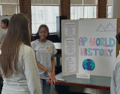 It was great to team up with @kguerrero_fhs and our AP Ambassadors at FHS to encourage students to #Take the Leap to AP. You belong in every space and you are #ready4rigor #collegeready