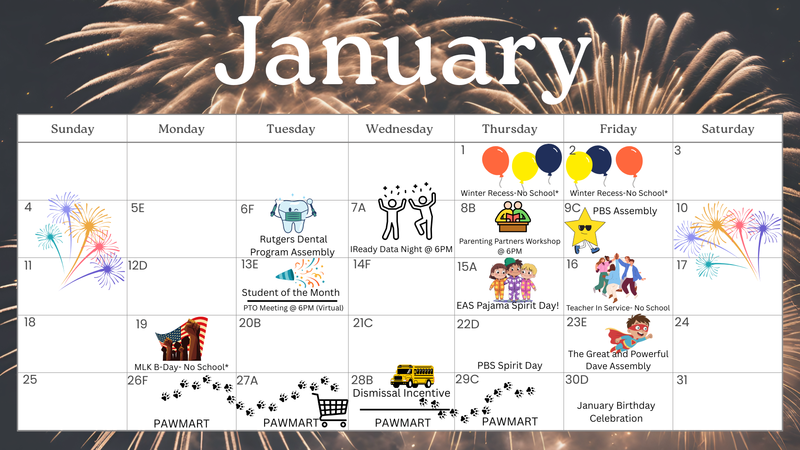 EAS January 2026 Calendar