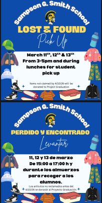 Lost & Found Pick Up/ Recogida de objetos perdidos