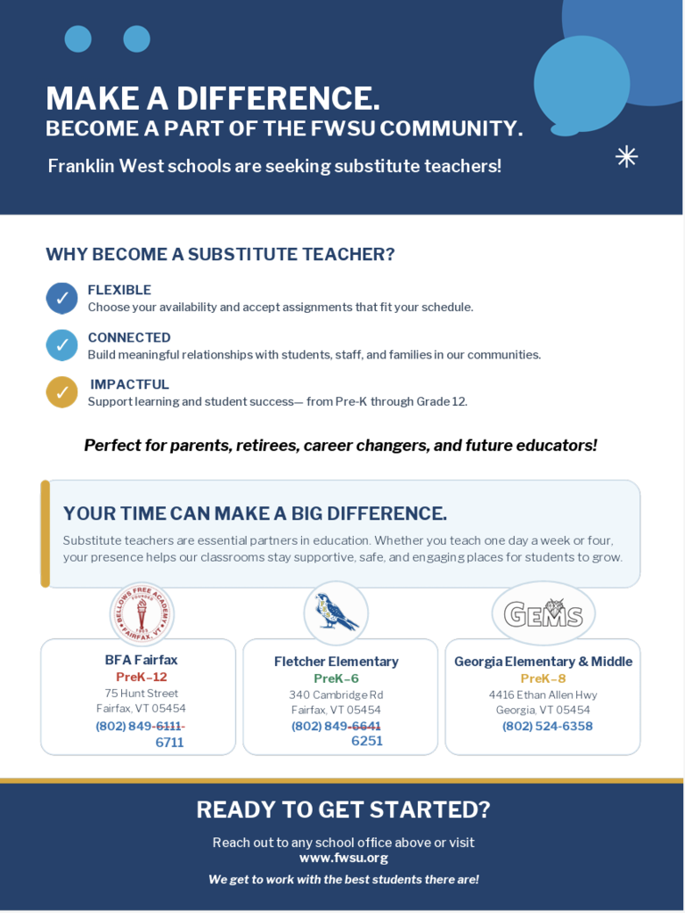 Be a substitute at FWSU
