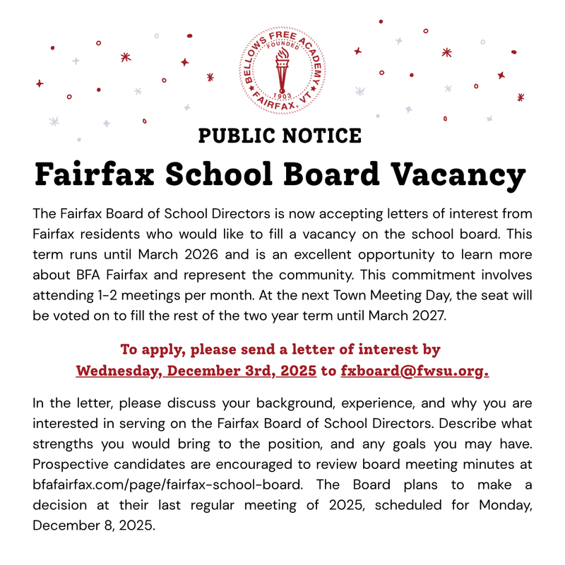 Fairfax School Board Vacancy