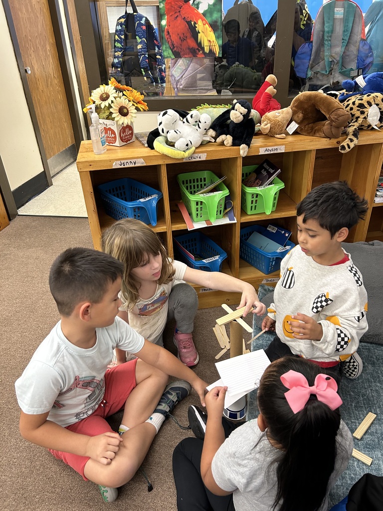 Ms. D Anderson's K Class learning their letters by building Chicka Chicka Boom Boom trees. 🔠🔡🌴