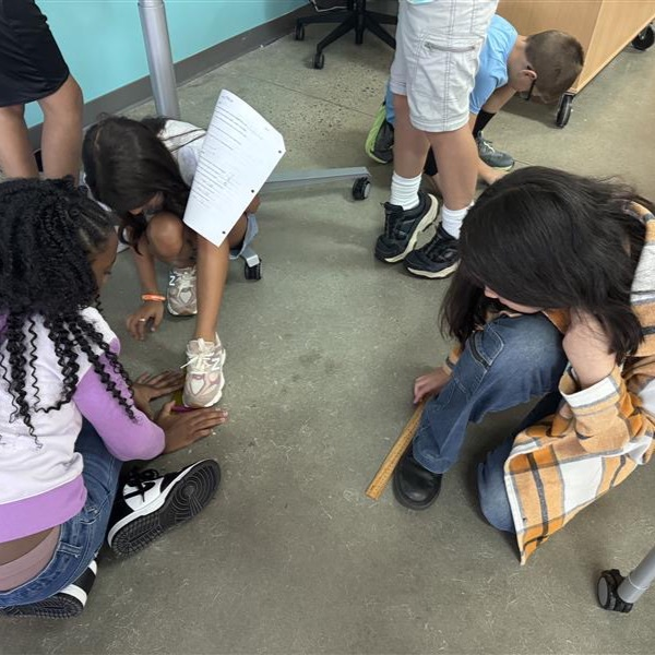 Students measuring