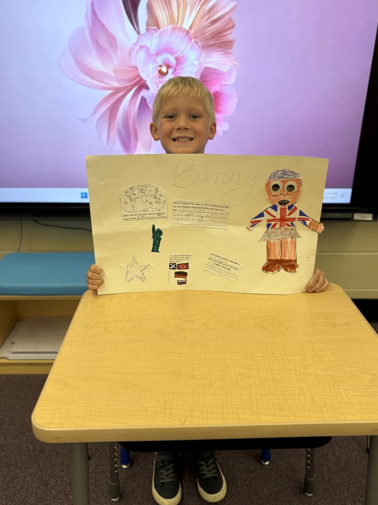 student shares his poster