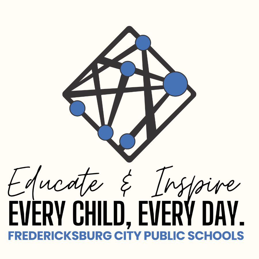 Logo and Tagline: Educate & Inspire Every Child, Every Day. Fredericksburg City Public Schools