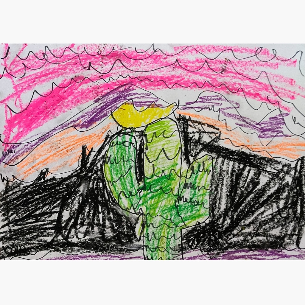 Children's drawing inspired by Ines Alvidres