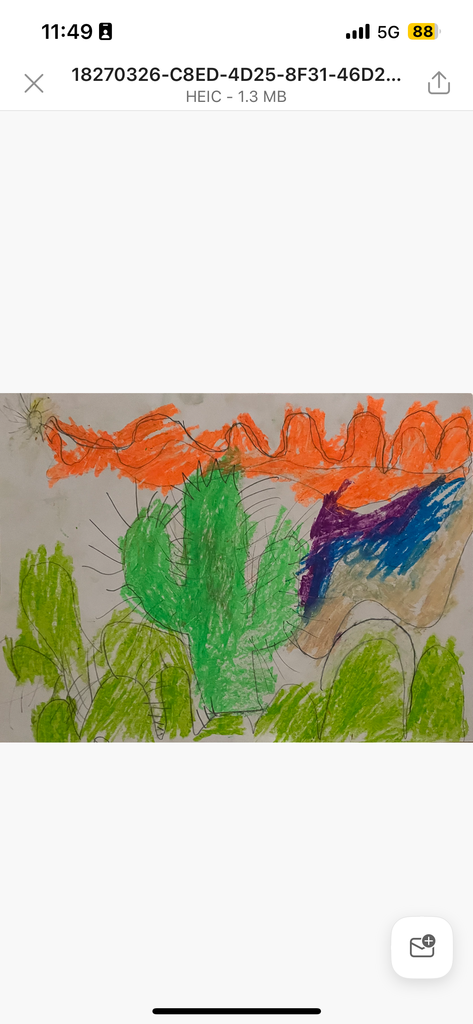 Children's drawing inspired by Ines Alvidres