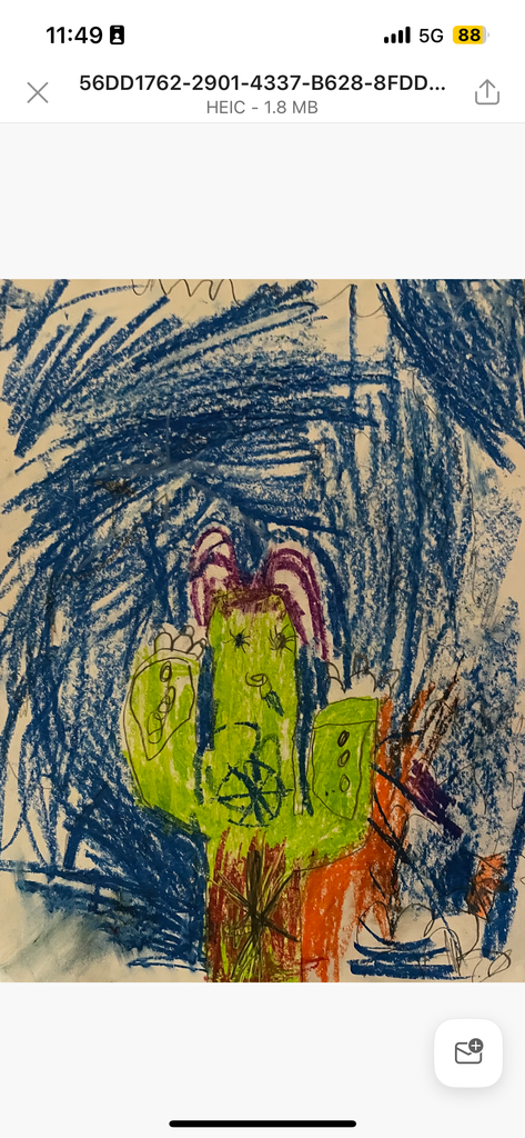 Children's drawing inspired by Ines Alvidres
