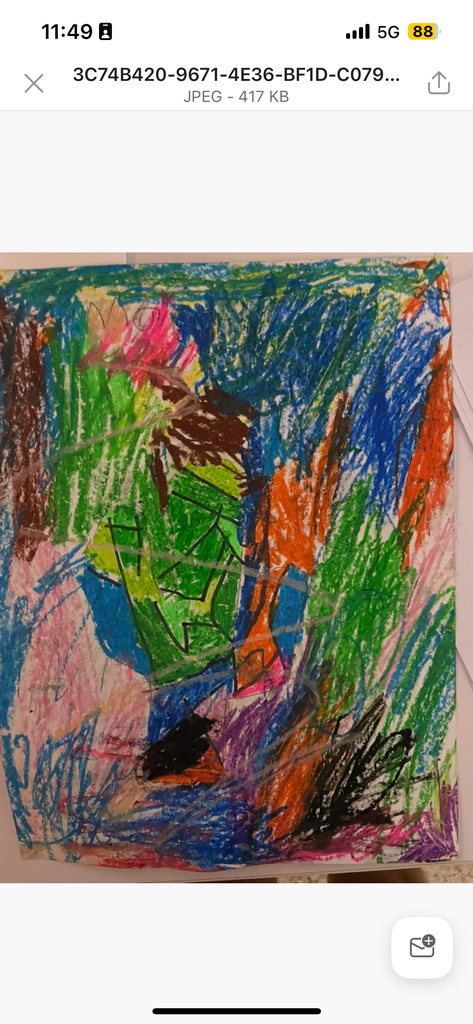 Children's drawing inspired by Ines Alvidres