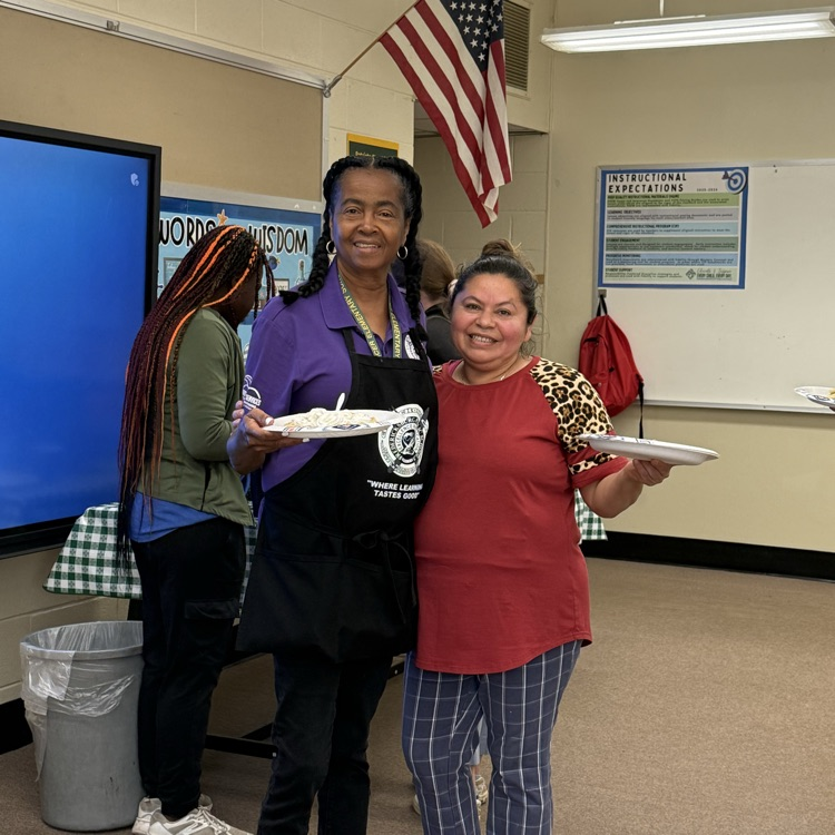 cafeteria staff with pancakes 