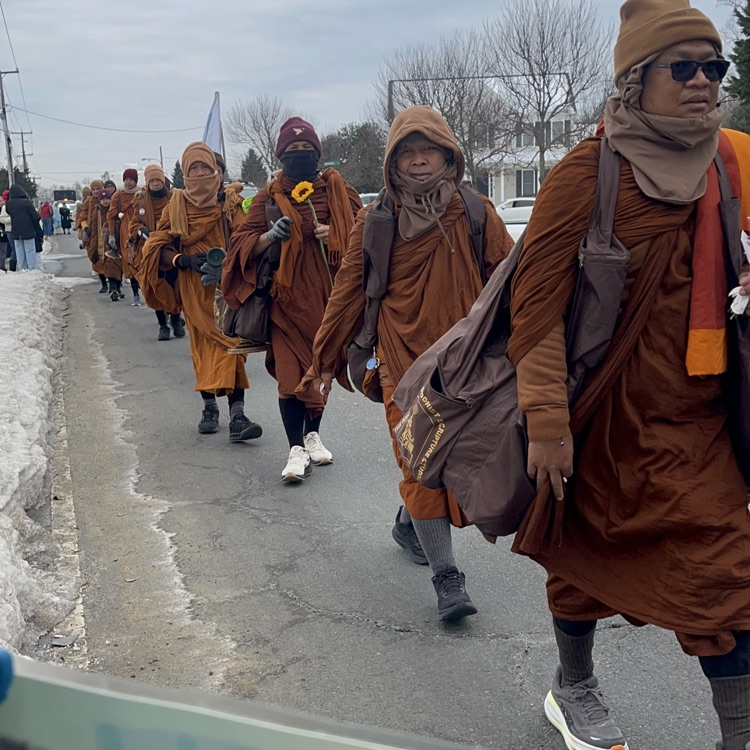 monks walking