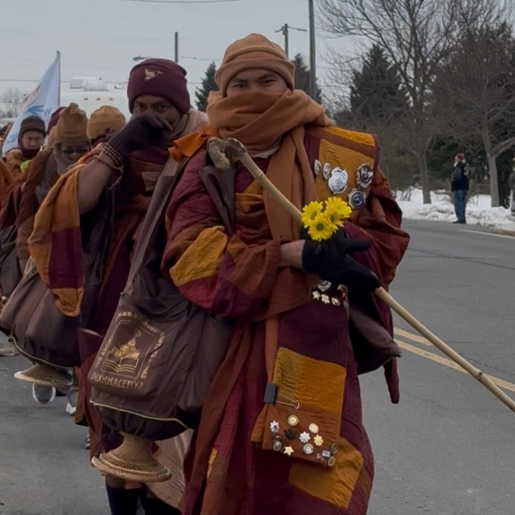 monks walking