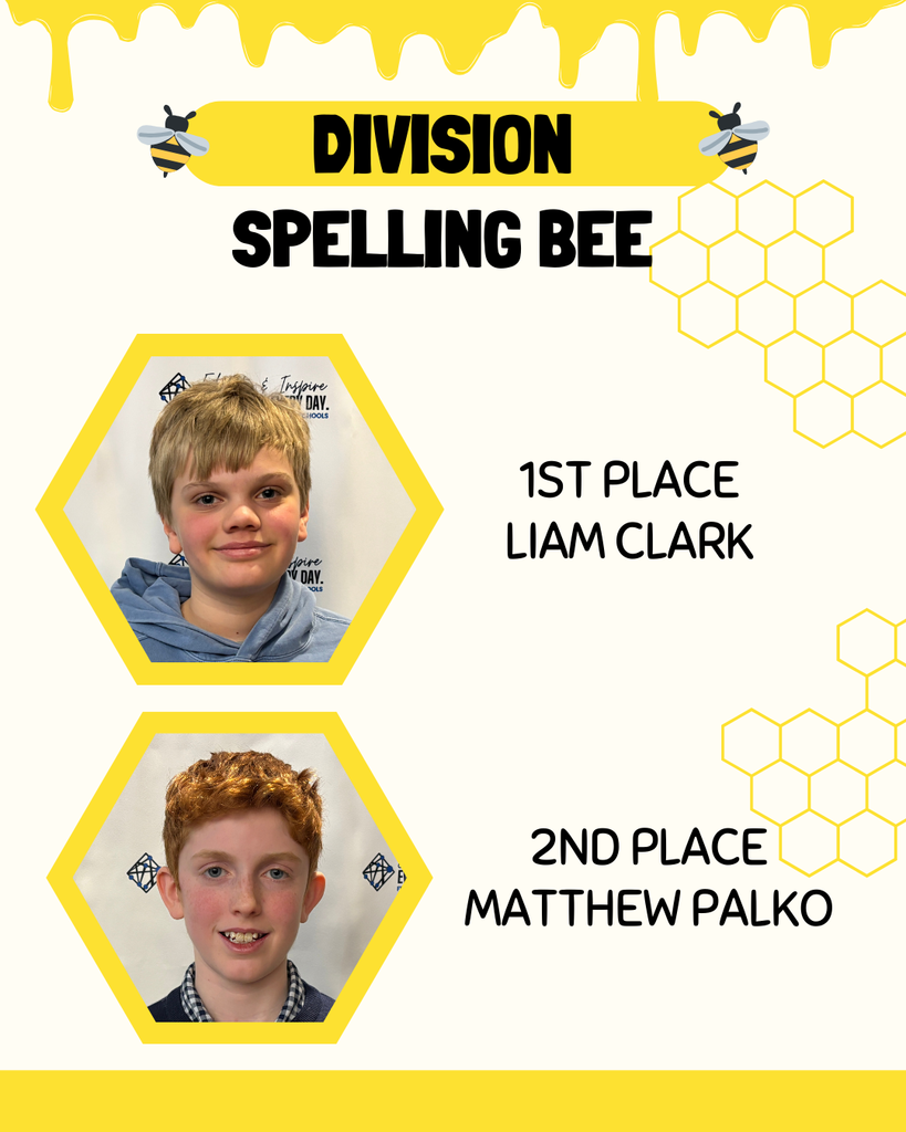 Spelling excellence on display! 📚✨ Congratulations to our Division Spelling Bee champions: 🥇 Liam Clark, First Place 🥈 Matthew Palko, Second Place  A special thank-you to all of our participants who made this year’s Division Spelling Bee such a success. Best of luck to Liam Clark as he represents FCPS at the Regional Spelling Bee later this month!