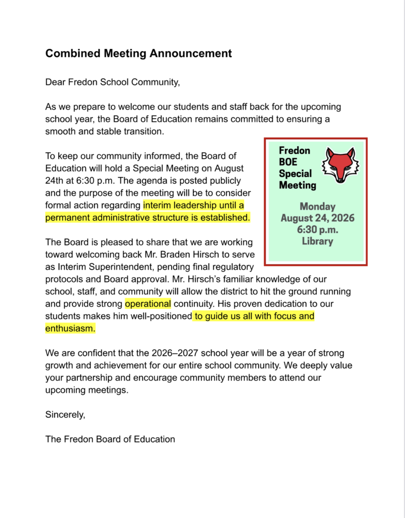 BOE Announcement