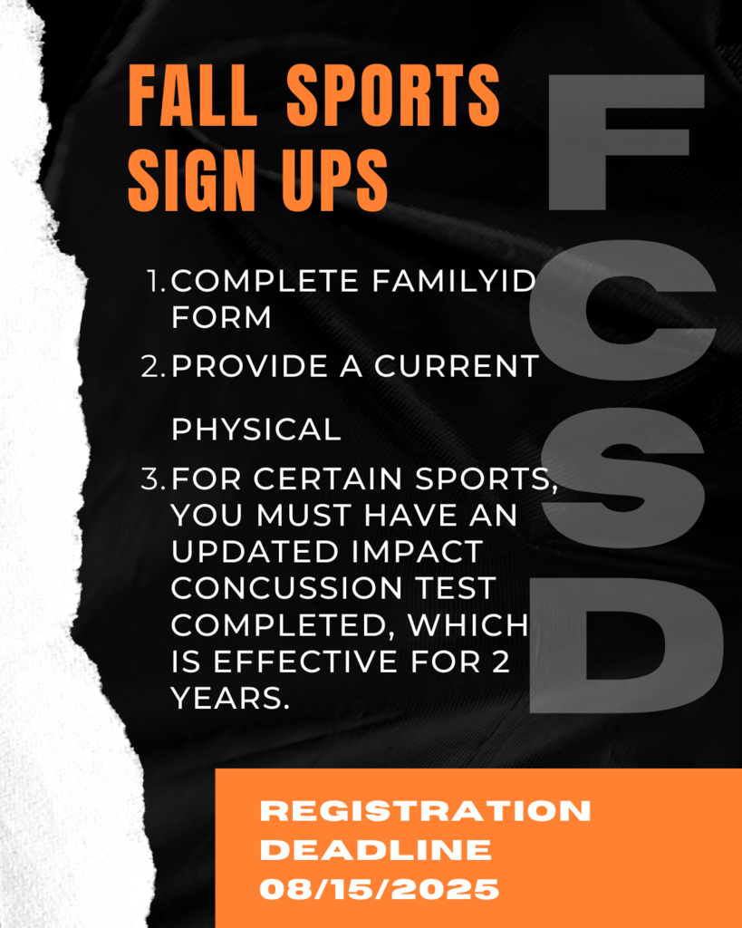 Fall Sports Sign Up Reminders