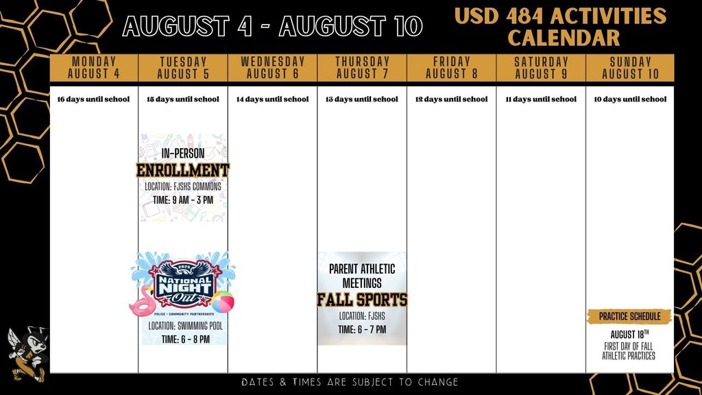 Weekly Calendar 2025 - August 4-10