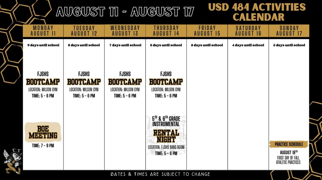 Weekly Calendar 2025 - August 11-17