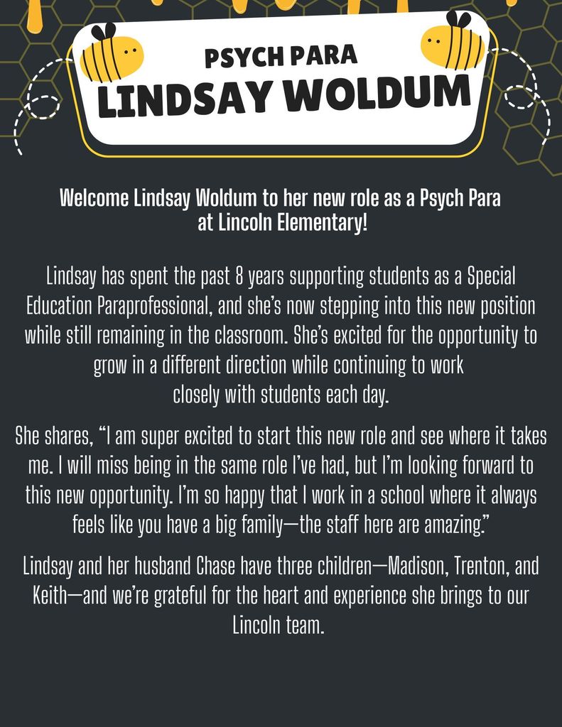 Lindsay Woldum - New Role