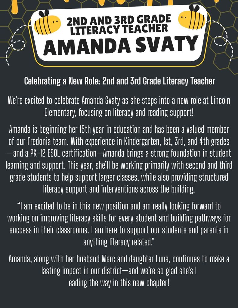 Amanda Svaty - New Role