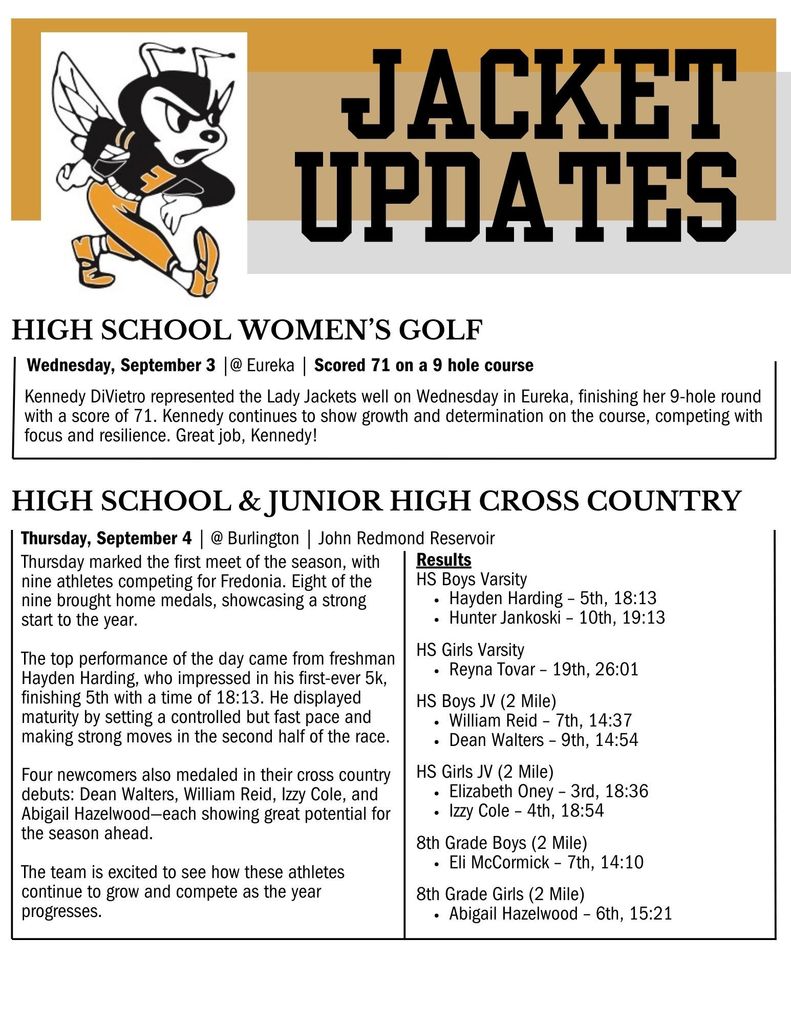 Weekly Jacket Update - September 1-5, 2025