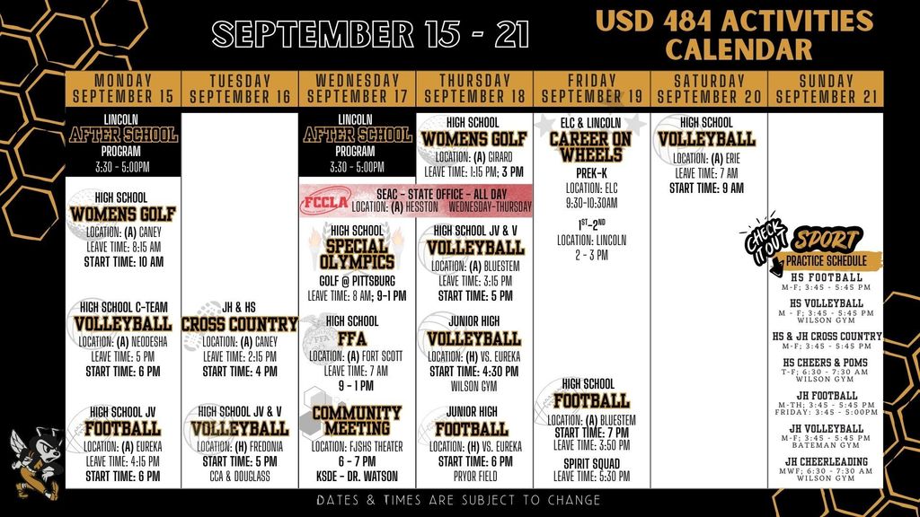 Weekly Calendar 2025 - September 15-21