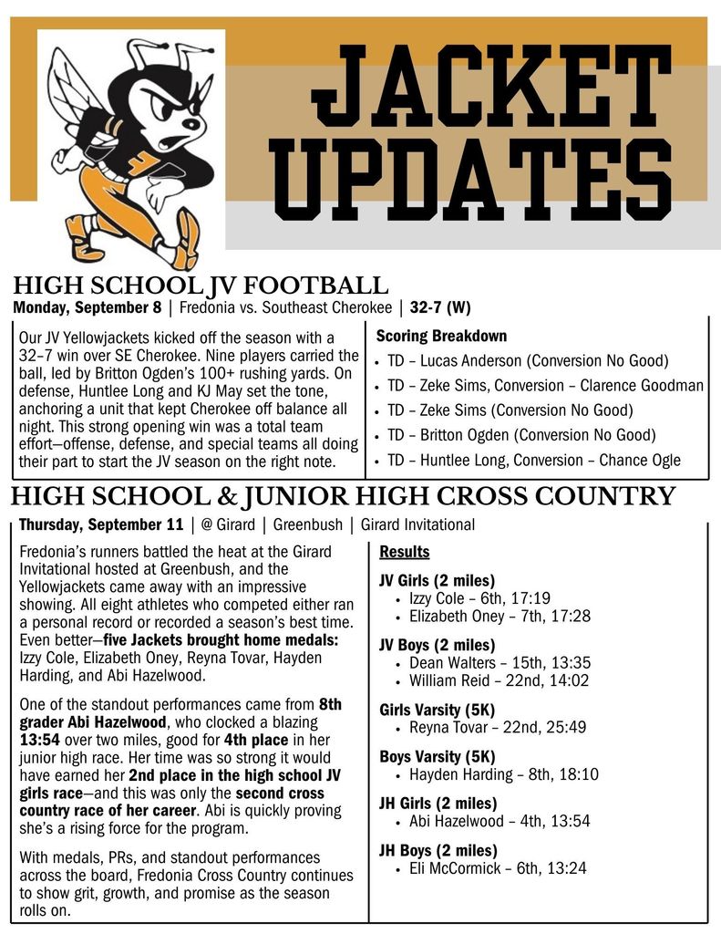 Jacket Updates 2025 - September 8-13