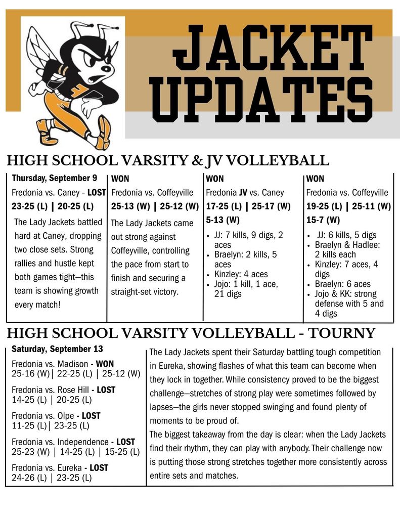 Jacket Updates 2025 - September 8-13