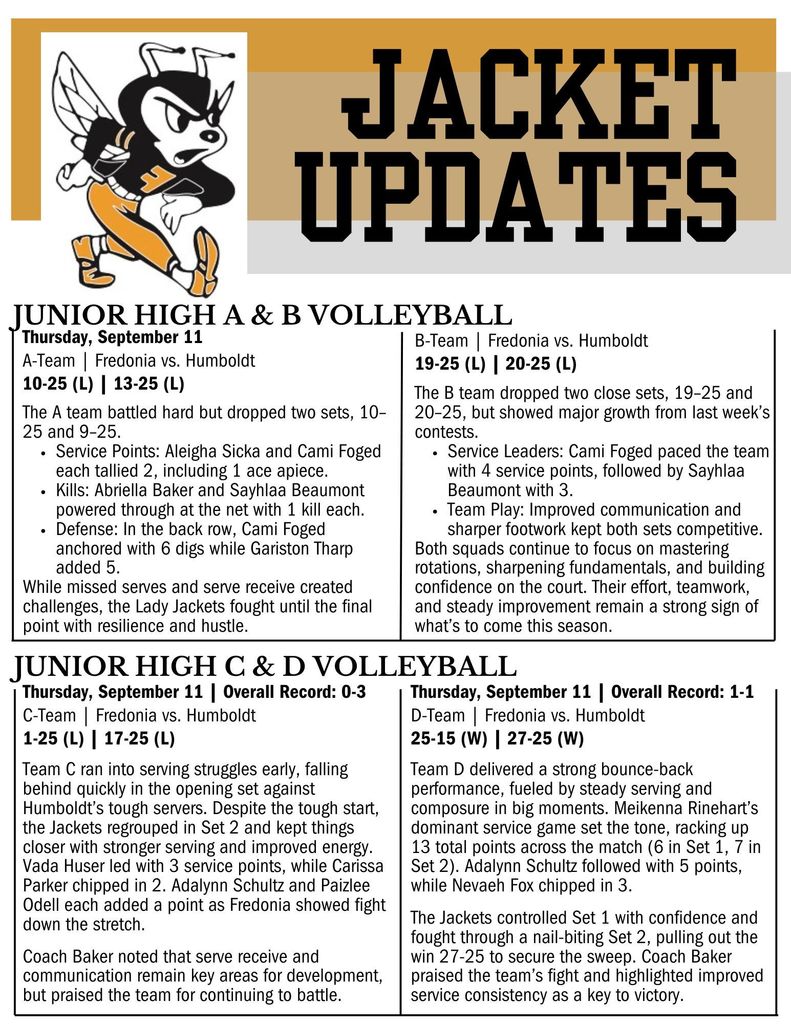 Jacket Updates 2025 - September 8-13