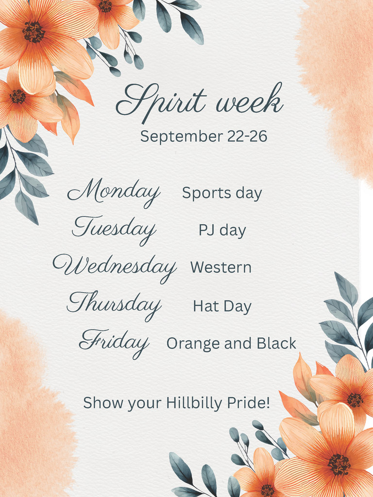 Middle School Spirit Week Dress-up Days