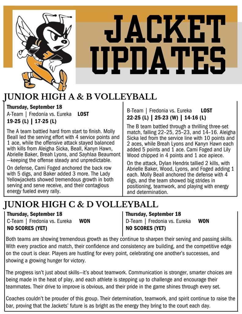 Jacket Updates 2025 - September 15-20