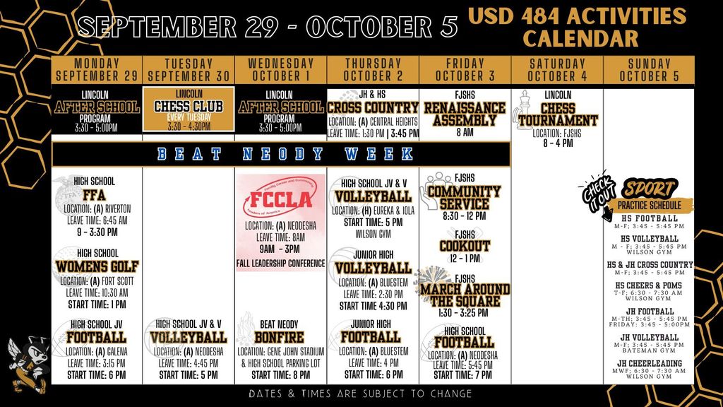 Weekly Calendar 2025 - September 29-October 5