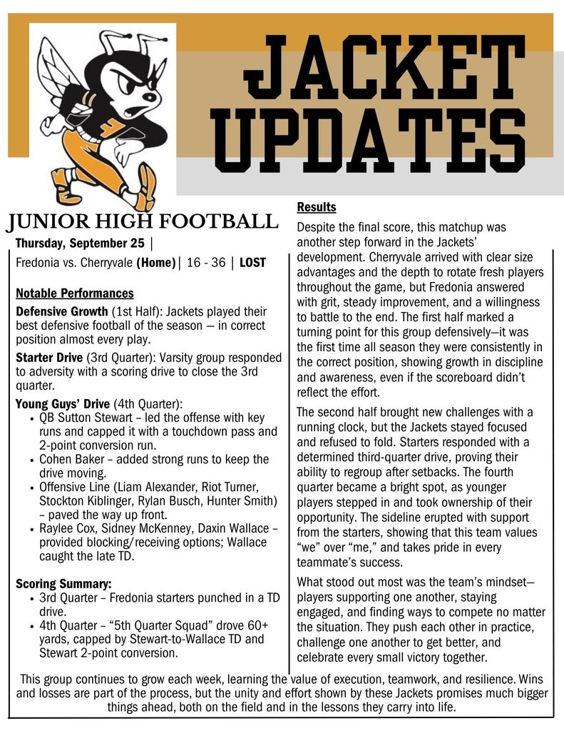 Jacket Updates 2025 - September 22-27
