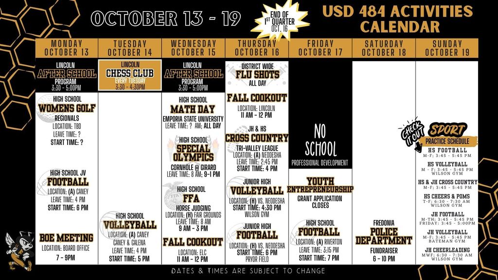 Weekly Calendar 2025 - October 13-19