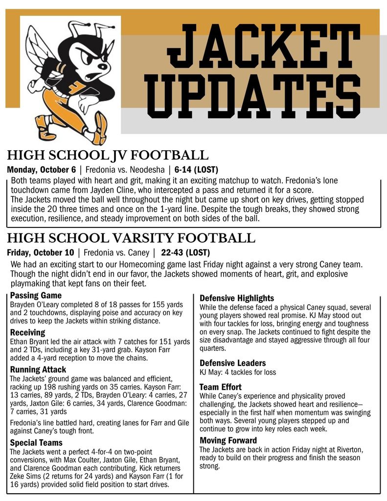 Jacket Updates 2025 - October 6-11
