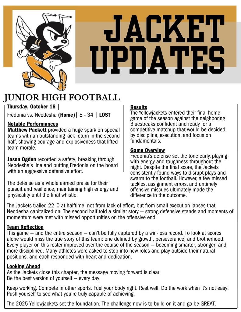 Jacket Updates 2025 - October 13-18