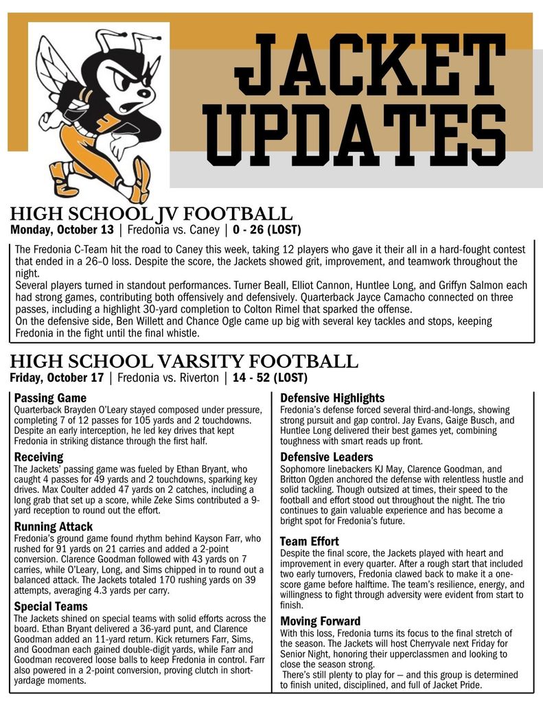 Jacket Updates 2025 - October 13-18