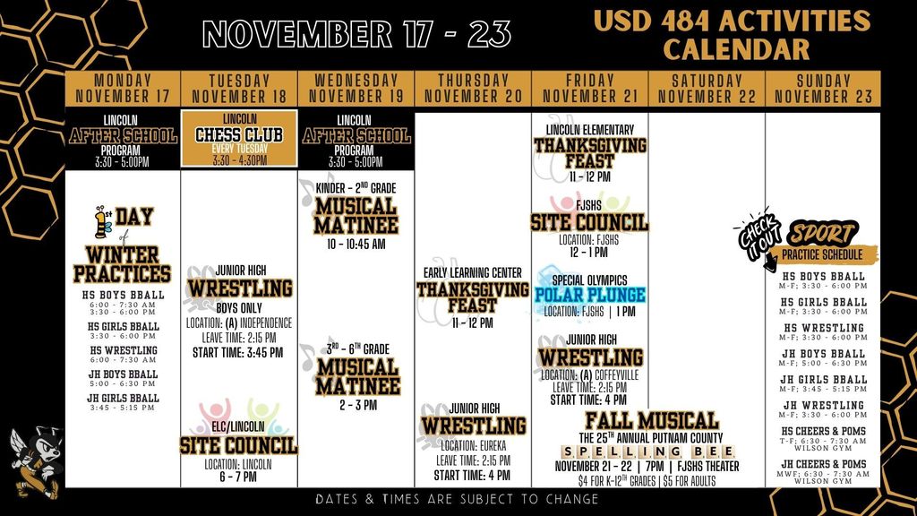 Weekly Calendar 2025 - November 17-23