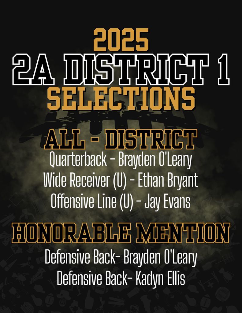 Football 2025 - 2A District 1 Selections