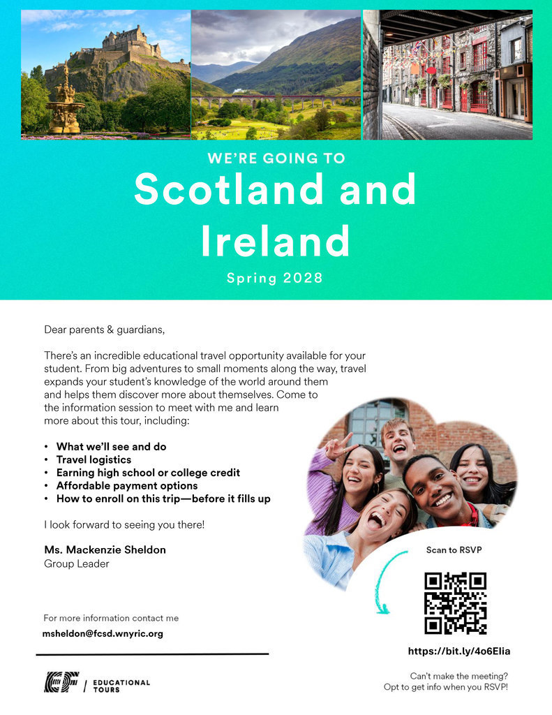 Scotland Ireland Trip Flyer