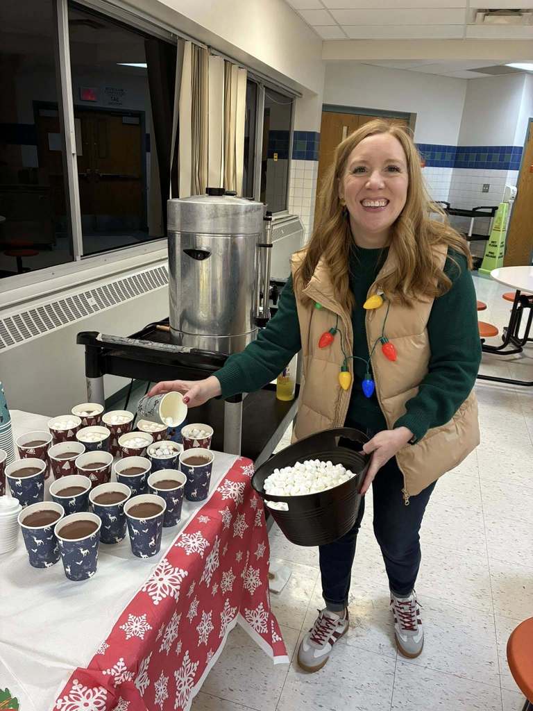 Hot cocoa at the PTO evening festivities.
