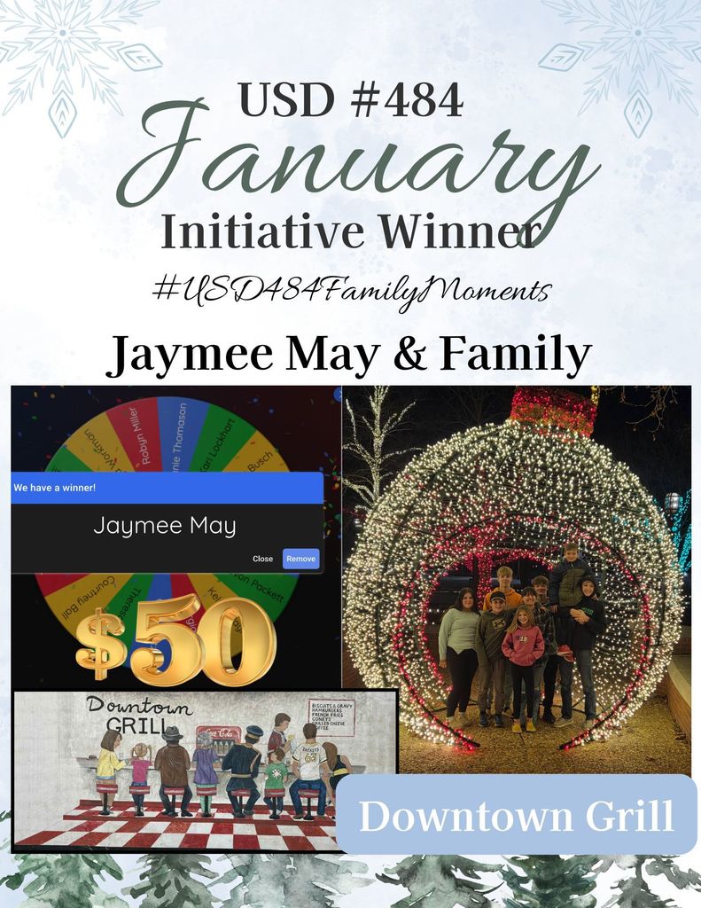 USD #484 Family Moments Initiative Winner - January 