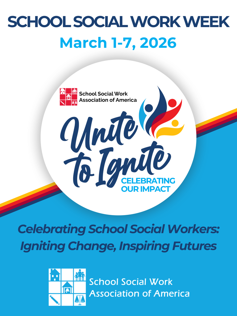 Graphic displaying the "Unite to Ignite" theme of 2026 School Social Worker Week.