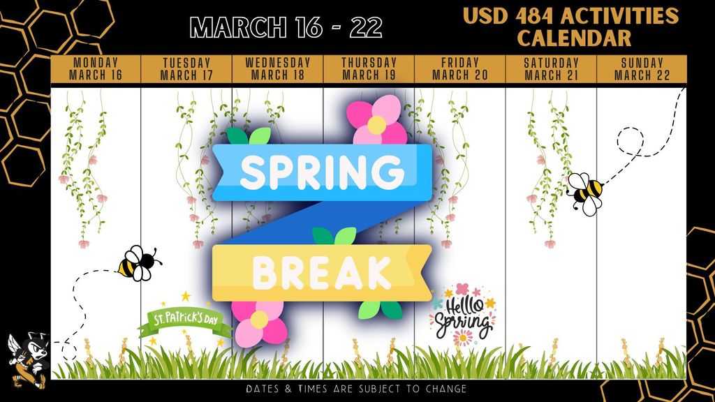 Weekly Calendar 2026 - March 16-22