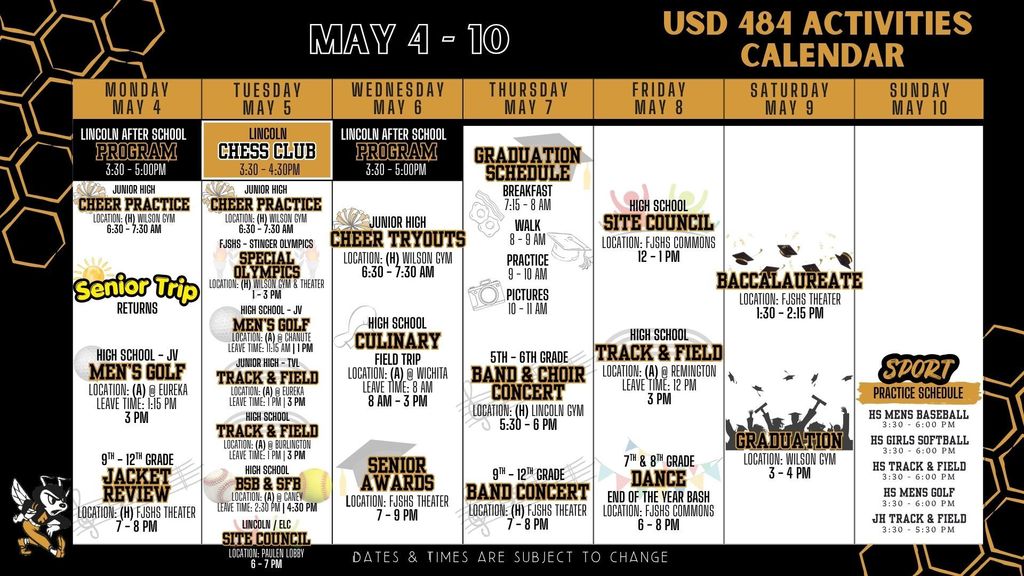 Weekly Calendar 2026 - May 4 - 6
