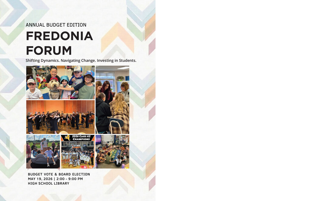 Cover of the Fredonia Forum newsletter, Annual Budget Edition